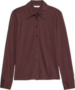 Silky Cotton Long-Sleeve Button-Down Shirt