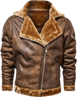 Aviator Vintage Brown Sheepskin Leather Jacket