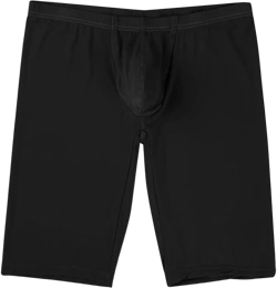Kaerm Mens Bulge Pouch Compression Shorts Tights Baselayer Sports Workout Gymnastic Active Jammer Swimsuit Black Large