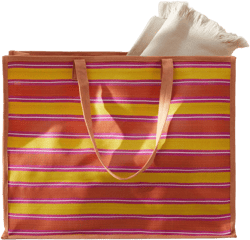 Striped waterproof totebag