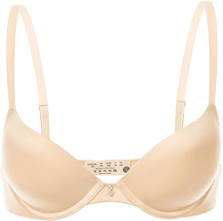 Wingslove Women's Push up Bra Underwire Seamless Comfort Lightly Padded Plunge T-Shirt Bra, Nude 32B
