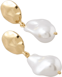 AEO Hammered Pearl Drop Earrings