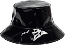 ACOGO Glossy Leather Bucket Hat for Women Wide Brim Shiny Bucket Cap Packable Solid Color Trendy Hip Hop Fisherman Hat