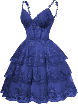 Women Sweetheart Glitter Homecoming Dresses for Teens A Line Lace Sparkly Appliques Lace Cocktail Party Gowns Royal Blue 0