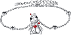 YFN Voodoo Bracelet Anklet Sterling Silver Witch Voodoo Bracelet Anklet Witch Gothic Jewelry Gifts for Women Voodoo Doll Bracelet