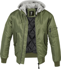 Men's MA1 Sweat Hooded Jacket Olive/Gray
