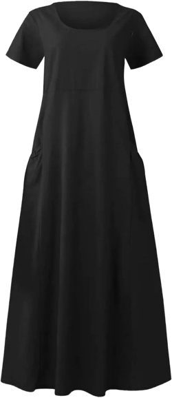 Women Sun Dresses 2024 Casual Long Summer Cute Sleeveless Dress with Pockets Floral Loose Plus Size Trendy Modest Maxi Dress