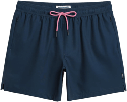 maamgic Mens Swim Trunks 5" Quick Dry Beach Shorts Stretch Swimming Trunks Shorts with Mesh Lining Zip Pockets Large Navy