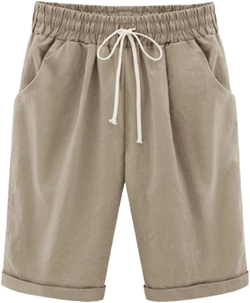 Women Casual Knee Length Bermuda Shorts Drawstring Elastic Waist Summer Beach Shorts Workout Gym Shorts with Pockets X-Large Khaki