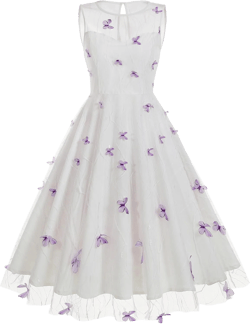 Wellwits Women's Butterfly Mesh Cocktail Formal Evening Dress 14 Butterfly Purple