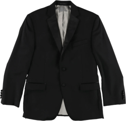 Calvin Klein Mens Single Breasted Two Button Blazer Jacket, Black, 42 Long