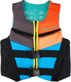 Owntop Swim Vest Kids Youth 75-125 lbs, Neoprene Swim Jacket Lightweight, Quick-Dry, Buckles Zipper, Kayak, Swimming Training, Boating, Watersports (Multi-Color, Teen)