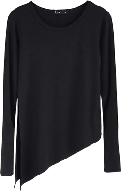 Angcoco Women's Latin Salsa Ballroom Long Sleeved Dance Top T Shirt with Thumb-Hole XX-Large Black