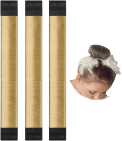 Hair Donut Set, 3 PCS Mini Doughnut Hair Shapers for Kids Girls, Easy Ballet Bun Maker Tool for Short and Thin Hair (Light Brown)