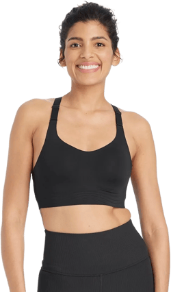 Women&#39;s Sculpt High Support Embossed Sports Bra - All In Motion&#8482; Black XL: Recycled Polyester, Spandex, Adjustable Straps, Moisture Wicking