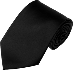 Solid Color X-Long Men's Necktie Black