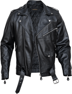 HIGOBO Men's Black Fringe Leather Jacket Men - Classic Black Leather Biker Jacket Medium Black