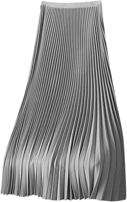 Plus Size Satin Skirts for Women 2024 Summer Solid Color Pleated A-Line Skirts All-Match Stylish Casual Skirts X-Large Gray