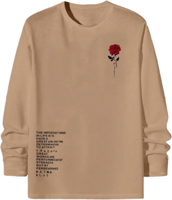 SOLY HUX Men's Graphic Tees Long Sleeve Tee Shirts Casual Oversized T Shirts Floral Letter Print Crew Neck Tops XX-Large Khaki Floral