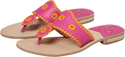 Jack Rogers Women's Jacks Flat Sandal 5.5 Magenta/Orange Peel Nappa