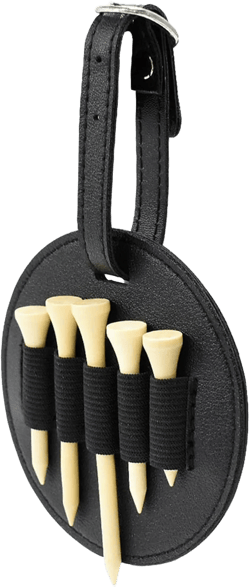 1 PC Golf Tee Organizer Bag + 5 PCS Tee, Golf Tee Inserts, Luxury Leather Gifts for Golfers Men and Women(Black)