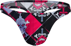 cloudmall Men's Sexy Printed Pouch Briefs Underwear Breathable Stretch Thong Bikinis for Men Medium Style-2-red