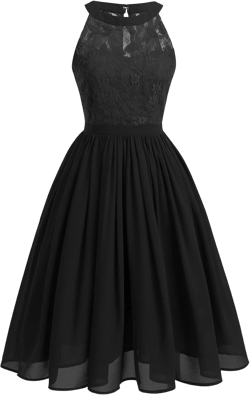 Women Vintage Halter Neck Floral Lace Hi-Lo Backless Bridesmaid Dress A-Line Short Prom Retro Cocktail Formal Swing Dress