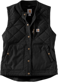 Carhartt Women's 104423 Women's Rugged Flex® Canvas Rib Collar Vest 2X Black