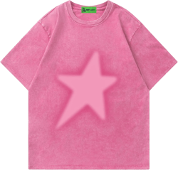 Star Shirt Y2k Oversized Graphic Tees for Men Unisex Vintage Streetwear Shirts X-Large Pink