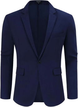 Men's Casual Sport Coat Lightweight Linen Blazer One Button Business Suit Jackets Stylish Daily Suits Navy Blue XL