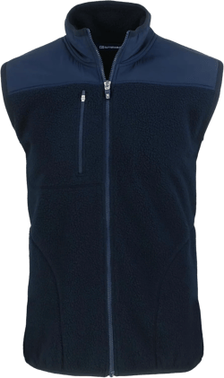 Cutter & Buck Cascade Eco Sherpa Mens Big and Tall Fleece Vest 3X Navy Blue