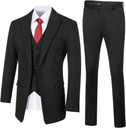 Mens Suit Plaid Slim Fit 3 Pieces Checked Casual Tuxedo Formal Suits for Men Wedding Business Party Blazer Vest Pants Set