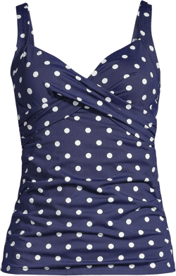 Lands' End Women's Wrap Underwire Tankini Top Swimsuit
