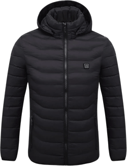BOXIACEY Womens Heated Jacket Rechargeable Heated Vest Lightweight Heated Vest Warm Jacket Winter Sleeveless Down Parkas X-Large D-8 Heated Zones Black