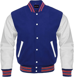 Mount Helicon Mens Green Genuine Wool blend and Leather Sleeves Light Weight Varsity Jacket Letterman Rib Knitting Bomber Large Royal Red White