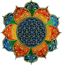 Flower of Life sacred geometry patch ~7inch divine embroidery art