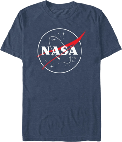 Men's NASA Outlined Logo  T-Shirt - Navy Blue Heather - Medium