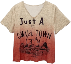 SHEIN LUNE Plus Size Women's Chic V-Neck T-Shirt With Short Sleeves - Bold Letter Print - Comfortable Casual Wear For Everyday Confidence Graphic Tees Women Tops