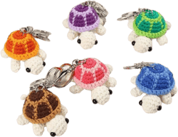 1pc Adorable Turtle Keychain, Handmade Crocheted Miniature Turtle Plush Doll Hanging Ornament, Knitted Keychain Pendant For Women's Bag, Car Key Ring