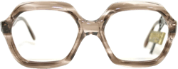 Lizon France Eyeglasses Vintage Thick Eye Glasses Grey 1970&#39;s 70&#39;s NEW Old Stock NOS Medium Small 50-48-20-18-130-135 Tortoise Horn Women