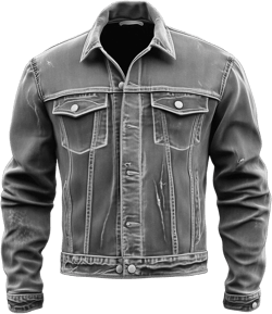 The Next Mens Denim Jacket Distressed Grey Comfortable Durable Flaps Slanted Front Pockets Lepal Jeans Trucker Jackets