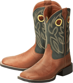 Justin Bowline 11" Cowboy Boots for Men - Square Toe Full-Grain Leather Western Boots for Men with Oil- and Slip-Resistant Rubber Outsole