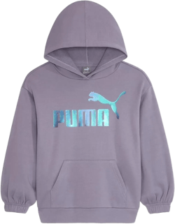 Puma Girls' Oversized Hoodie, Fleece Lined, Logo Graphics X-Large Pale Plum