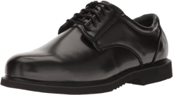 Thorogood Uniform Classics Oxford Black Dress Shoes for Men Featuring High-Shine Leather, Removable EVA Comfort Insole, and Slip-Resistant Blown Rubber Outsole 10.5 Black