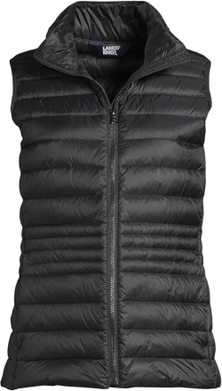 Lands' End Women's Wanderweight Packable Ultralight Down Vest Medium Black