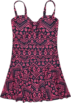 WIN.MAX Women's One Piece Swimdress Vintage Ruched Skirt Swimsuit Tummy Control Adjustable Straps Plus Size Bathing Suits at Amazon Women’s Clothing store