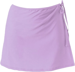 JadeRich Women's Overlapped Side Tie Wrap Skirt Beach Swimwear Tankini Bikini Cover-up (No Brief) Large Light Purple
