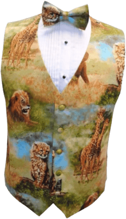 Zoo Animals Tuxedo Vest and Bow Tie Set