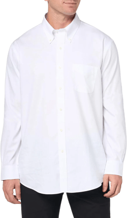 Brooks Brothers Men's Non-Iron Polo Button Down Pinpoint Regular Dress Shirt 16.5" Neck 32"-33" Sleeve Solid White
