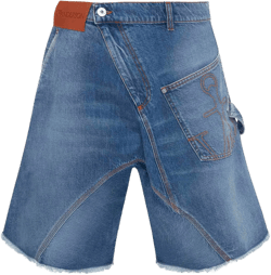 twisted denim shorts